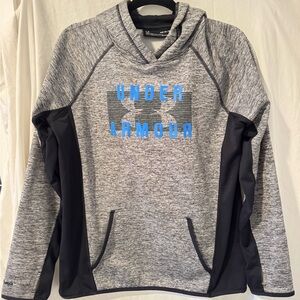 Under Armour Women’s Gray and Black Hoodie with Blue Logo